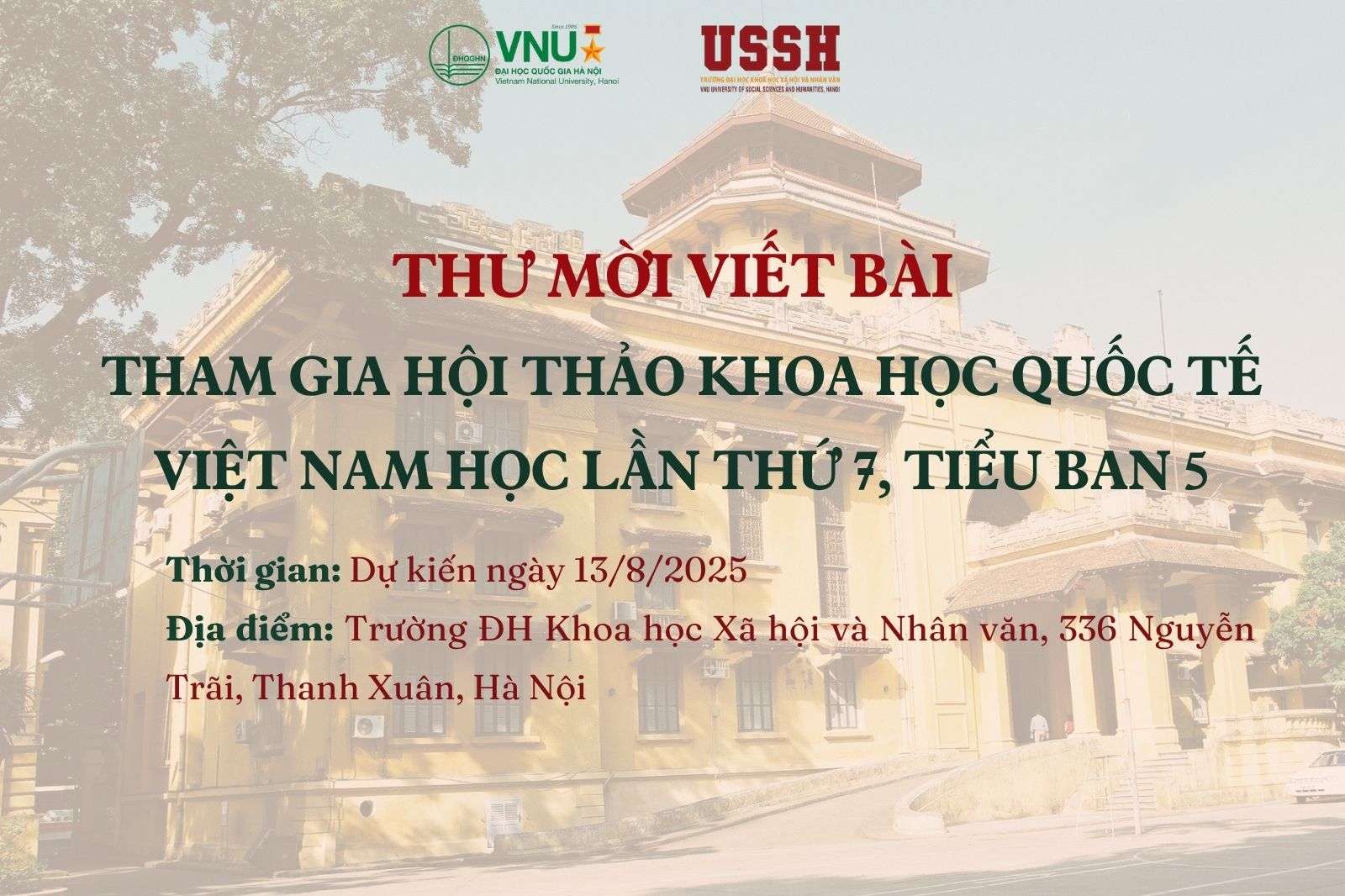 Thông báo tổ chức Hội thảo chuyên đề 5